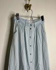 Pistola 100% Cotton Denim Chambray Button Down Flowy Maxi Skirt