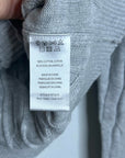 Minnie Rose 100% Cotton Heather Gray Cable Knit Distressed Button Down Cardigan