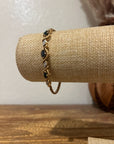925 Sterling Silver Gold Plated Blue Sapphire Gemstone Rope Bracelet