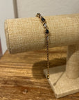 925 Sterling Silver Gold Plated Blue Sapphire Gemstone Rope Bracelet