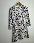 A.L.C. 100% Silk Terry Long Sleeve Cream Multicolor Mini Dress