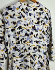 A.L.C. 100% Silk Terry Long Sleeve Cream Multicolor Mini Dress