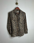 Equipment Femme 100% Silk Cheetah Animal Print Button Down Long Sleeve Blouse