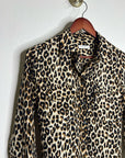 Equipment Femme 100% Silk Cheetah Animal Print Button Down Long Sleeve Blouse