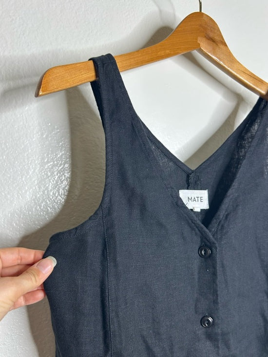 NWT MATE The Label 100% Organic Linen Button Front Midi Dress