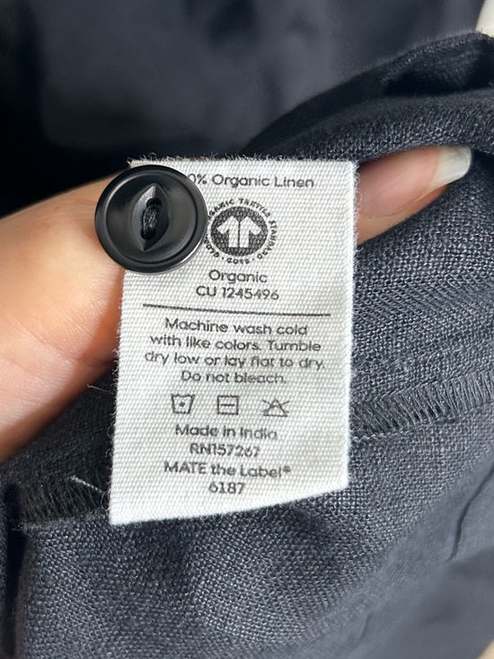 NWT MATE The Label 100% Organic Linen Button Front Midi Dress