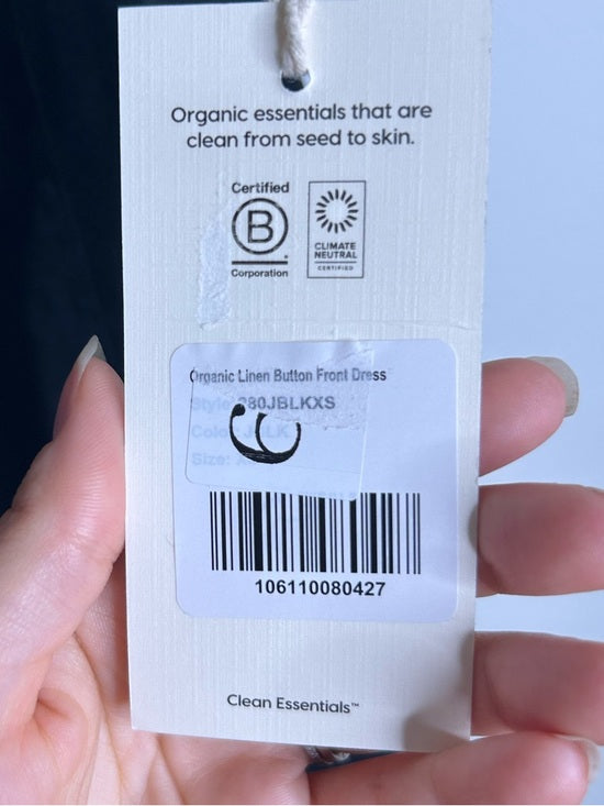 NWT MATE The Label 100% Organic Linen Button Front Midi Dress