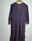 Trovata Cotton Silk Floral Long Sleeve Loose Fit Midi Dress