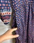 Trovata Cotton Silk Floral Long Sleeve Loose Fit Midi Dress