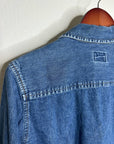 Calvin Klein 100% Cotton Denim Button Down Tailored Jean Long Sleeve Shirt
