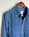 Calvin Klein 100% Cotton Denim Button Down Tailored Jean Long Sleeve Shirt