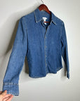 Calvin Klein 100% Cotton Denim Button Down Tailored Jean Long Sleeve Shirt