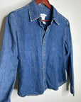 Calvin Klein 100% Cotton Denim Button Down Tailored Jean Long Sleeve Shirt