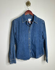 Calvin Klein 100% Cotton Denim Button Down Tailored Jean Long Sleeve Shirt