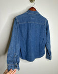 Calvin Klein 100% Cotton Denim Button Down Tailored Jean Long Sleeve Shirt