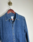 Calvin Klein 100% Cotton Denim Button Down Tailored Jean Long Sleeve Shirt