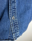 Calvin Klein 100% Cotton Denim Button Down Tailored Jean Long Sleeve Shirt