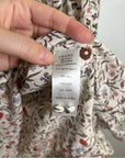 FRAME 100% Silk High Neck Floral Long Sleeve Mini Dress