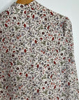 FRAME 100% Silk High Neck Floral Long Sleeve Mini Dress
