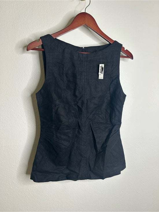 Madewell Madewell 100% Linen Cinched Boatneck Sleeveless Top in Black - Linen