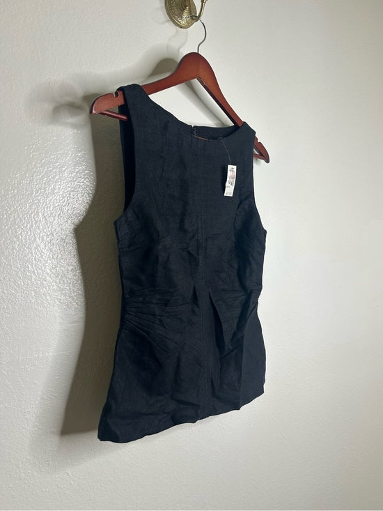 Madewell Madewell 100% Linen Cinched Boatneck Sleeveless Top in Black - Linen