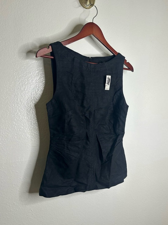 Madewell Madewell 100% Linen Cinched Boatneck Sleeveless Top in Black - Linen