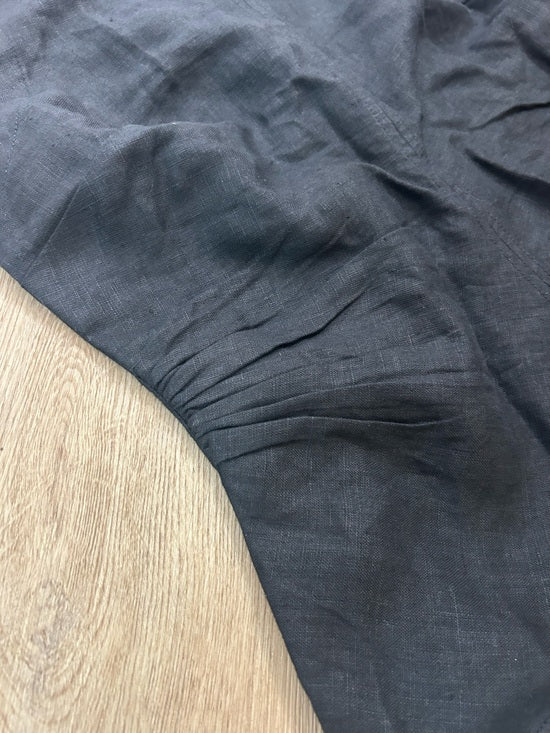 Madewell Madewell 100% Linen Cinched Boatneck Sleeveless Top in Black - Linen