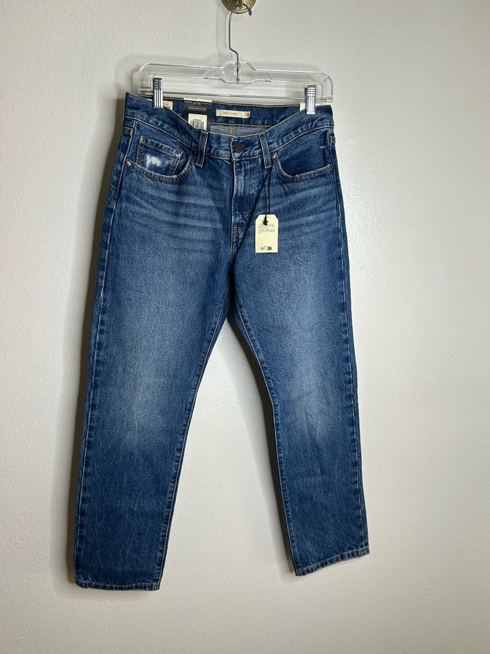 Levi's 100% Cotton Denim Middy Straight Leg Medium Wash Jean