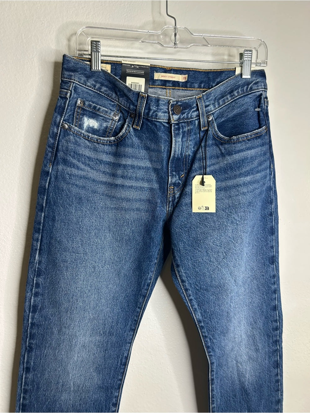 Levi's 100% Cotton Denim Middy Straight Leg Medium Wash Jean