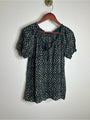 Joie 100% Silk Rabbit Carrot Novelty Print Puff Sleeve Short Sleeve Blouse Top