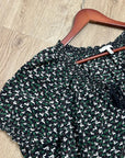 Joie 100% Silk Rabbit Carrot Novelty Print Puff Sleeve Short Sleeve Blouse Top
