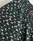 Joie 100% Silk Rabbit Carrot Novelty Print Puff Sleeve Short Sleeve Blouse Top