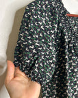 Joie 100% Silk Rabbit Carrot Novelty Print Puff Sleeve Short Sleeve Blouse Top