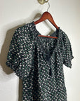 Joie 100% Silk Rabbit Carrot Novelty Print Puff Sleeve Short Sleeve Blouse Top