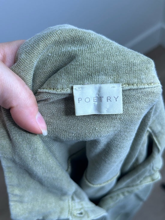 Poetry Hemp Organic Cotton Green Button Down Lightweight Long Sleeve Top