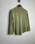 Poetry Hemp Organic Cotton Green Button Down Lightweight Long Sleeve Top
