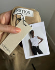 Nation LA 100% Cotton Tan Toffee Gold Button Muscle Tank Top