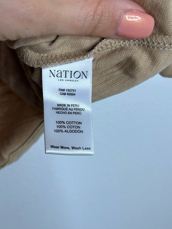 Nation LA 100% Cotton Tan Toffee Gold Button Muscle Tank Top