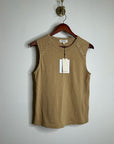 Nation LA 100% Cotton Tan Toffee Gold Button Muscle Tank Top