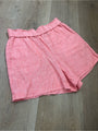 Talbots 100% Linen Nantucket Pull on Paperbag Short 5" Coral Pink