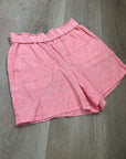 Talbots 100% Linen Nantucket Pull on Paperbag Short 5" Coral Pink