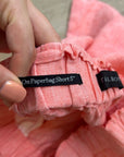 Talbots 100% Linen Nantucket Pull on Paperbag Short 5" Coral Pink