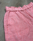 Talbots 100% Linen Nantucket Pull on Paperbag Short 5" Coral Pink