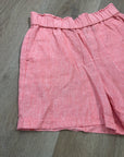 Talbots 100% Linen Nantucket Pull on Paperbag Short 5" Coral Pink