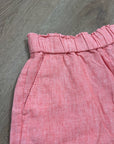 Talbots 100% Linen Nantucket Pull on Paperbag Short 5" Coral Pink