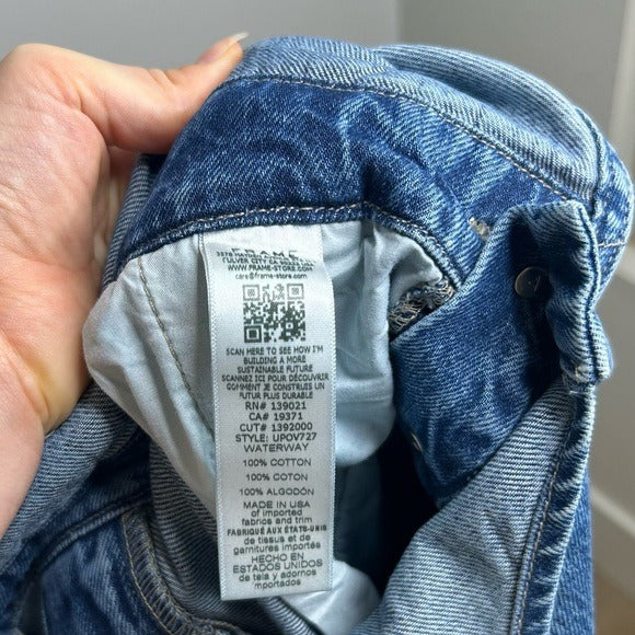 Frame Denim 100% Cotton Straight Leg Utility Patch Overalls