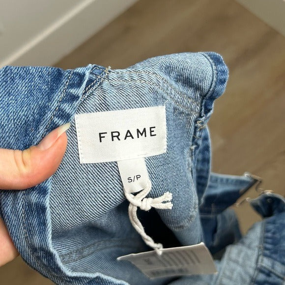 Frame Denim 100% Cotton Straight Leg Utility Patch Overalls