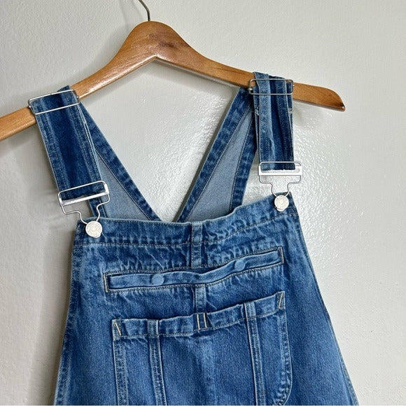Frame Denim 100% Cotton Straight Leg Utility Patch Overalls