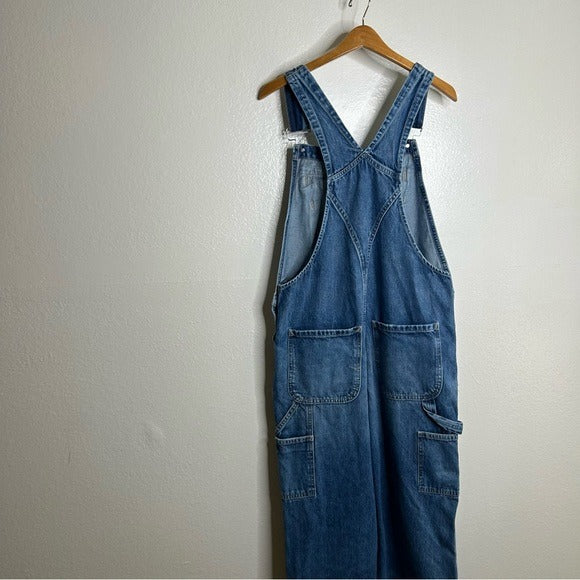 Frame Denim 100% Cotton Straight Leg Utility Patch Overalls