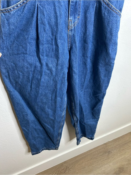 Free People 100% Cotton Marla Straight Leg Short Sleeve Denim Jumpsuit